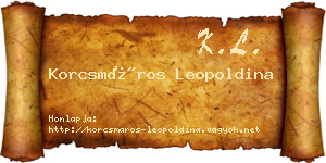 Korcsmáros Leopoldina névjegykártya